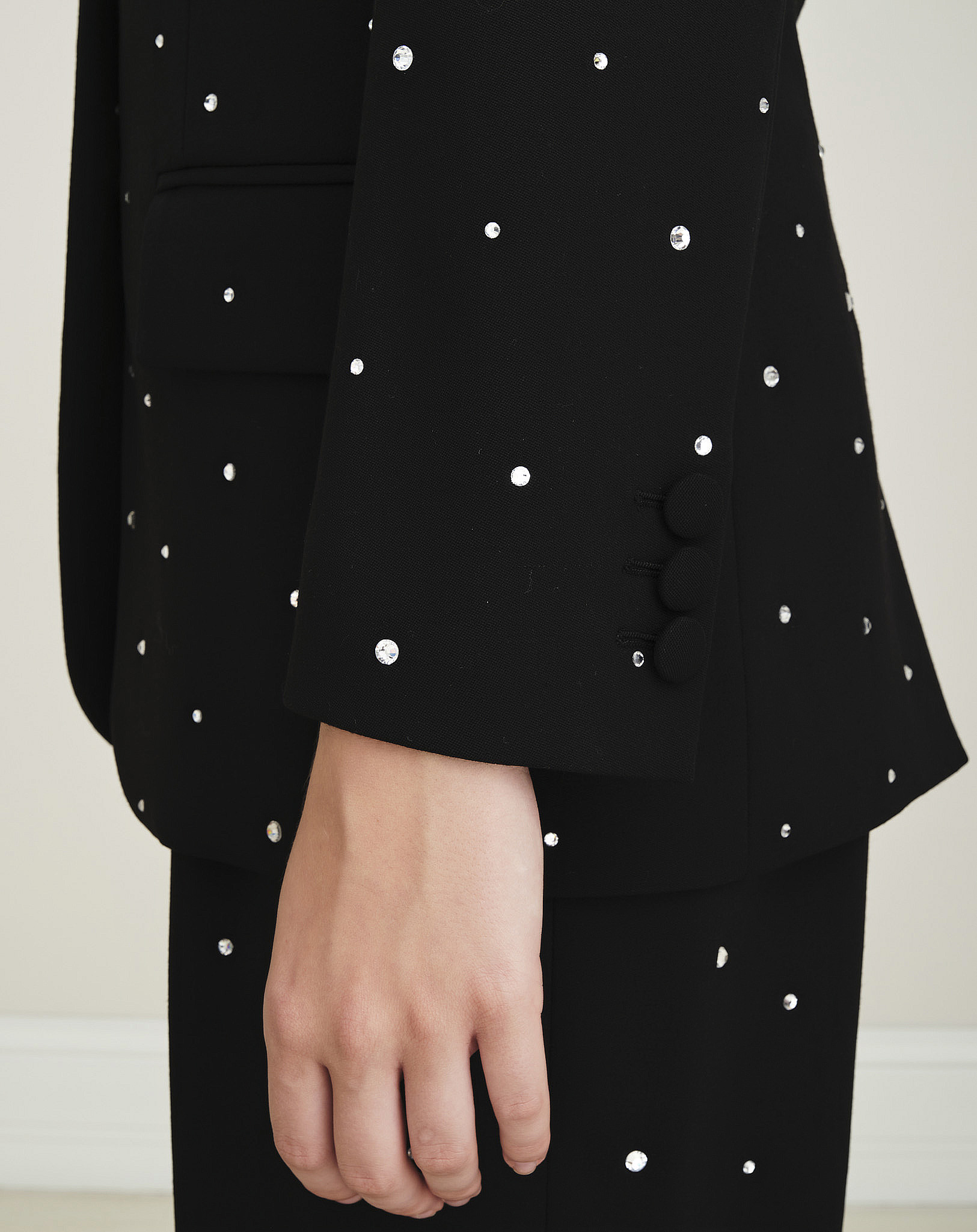 Miu Miu - Black Crystal Embellished Suit / Blazer Jacket & Pants